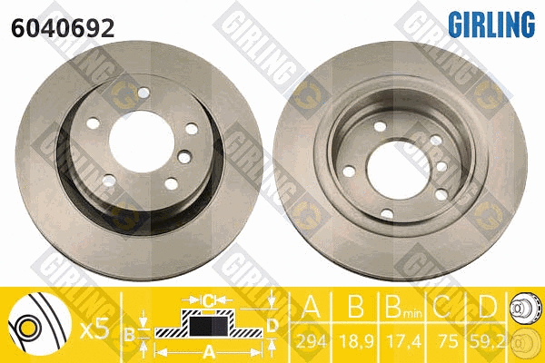 Disque de frein GIRLING 6040692