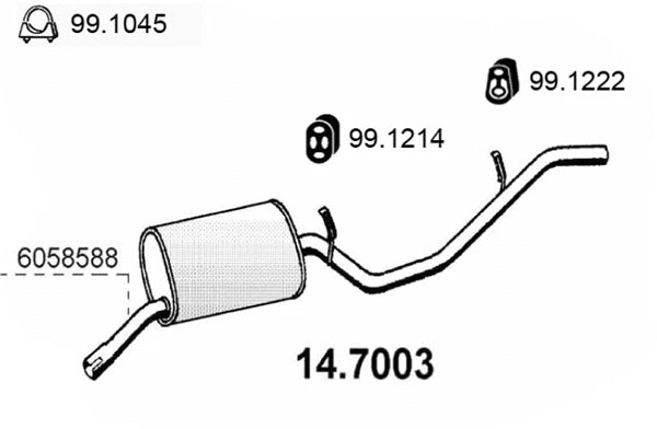 Silencieux arrière ASSO 14.7003