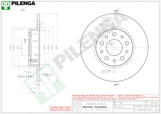 Disque de frein PILENGA 5815