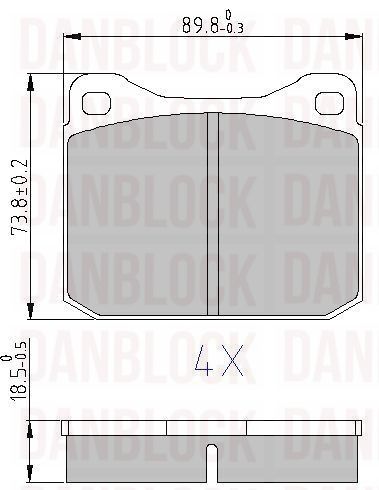 Kit de plaquettes de frein, frein à disque DANBLOCK DB 510111