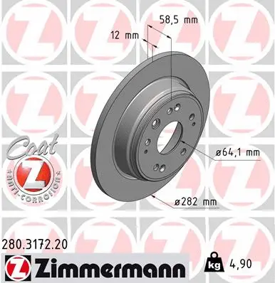 Disque de frein ZIMMERMANN 280.3172.20