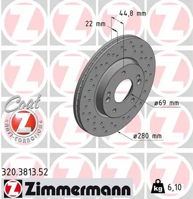 Disque de frein ZIMMERMANN 320.3813.52
