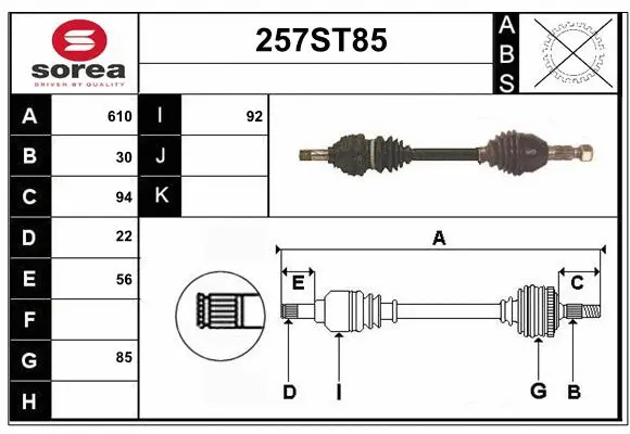 Arbre de transmission STARTCAR 257ST85