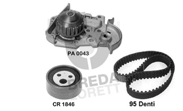 Pompe à eau + kit de courroie crantée BREDA LORETT KPA0057A