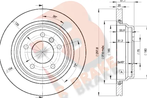 Disque de frein R BRAKE 78RBD23153