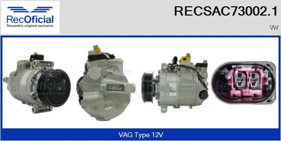 Compresseur, climatisation RECOFICIAL RECSAC73002.1