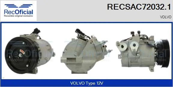Compresseur, climatisation RECOFICIAL RECSAC72032.1