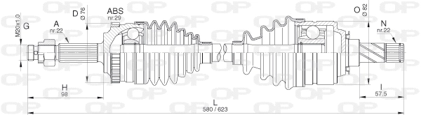 Arbre de transmission OPEN PARTS DRS6308.00