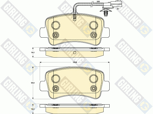 Kit de plaquettes de frein, frein à disque GIRLING 6119031