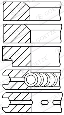 Jeu de segments de pistons GOETZE ENGINE 08-107200-00