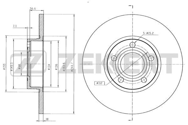 Disque de frein ZEKKERT BS-5080B