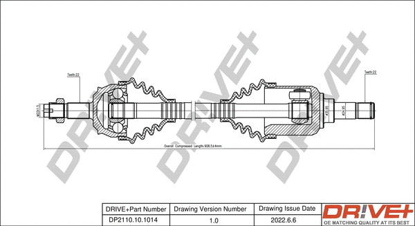 Arbre de transmission Dr!ve+ DP2110.10.1014