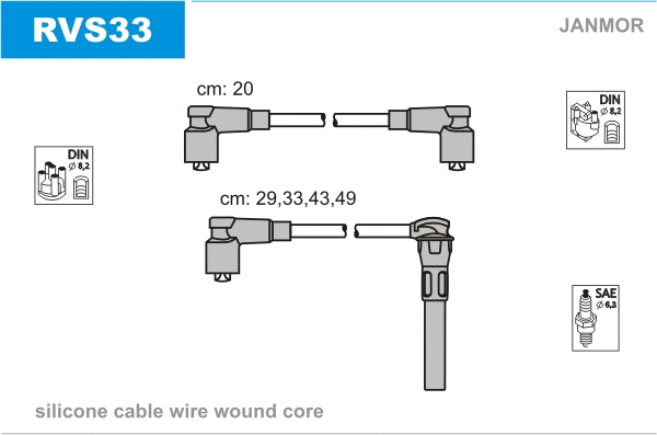 Kit de câbles d'allumage JANMOR RVS33