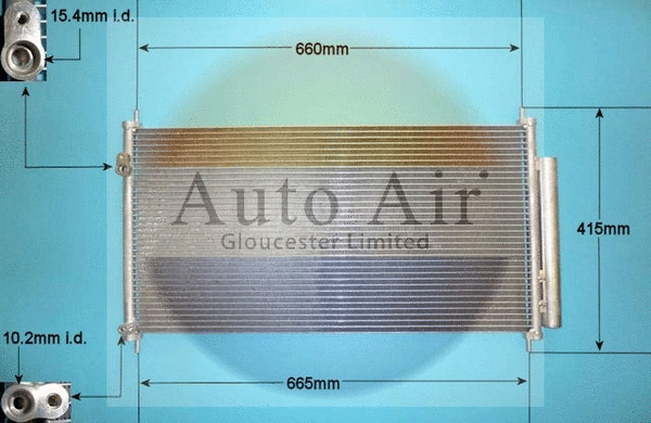 Condenseur, climatisation AUTO AIR GLOUCESTER 16-9819