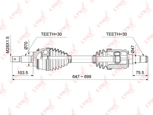 Arbre de transmission LYNXAUTO CD-1023