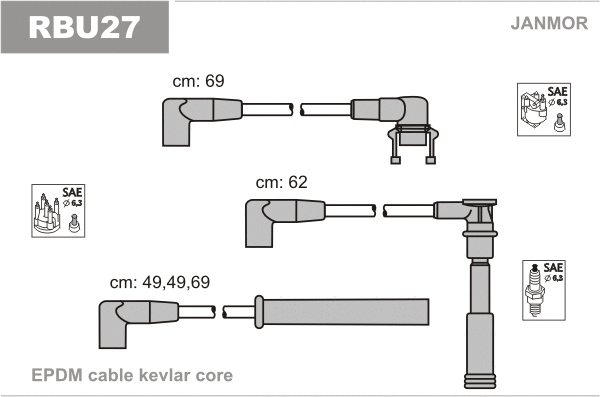 Kit de câbles d'allumage JANMOR RBU27