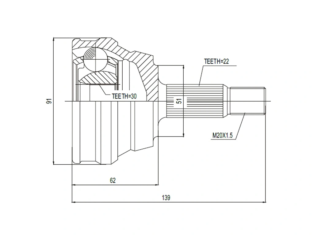 Jeu de joints, arbre de transmission A.Z. Meisterteile AZMT-43-030-1093
