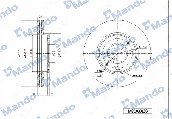 Disque de frein MANDO MBC030150