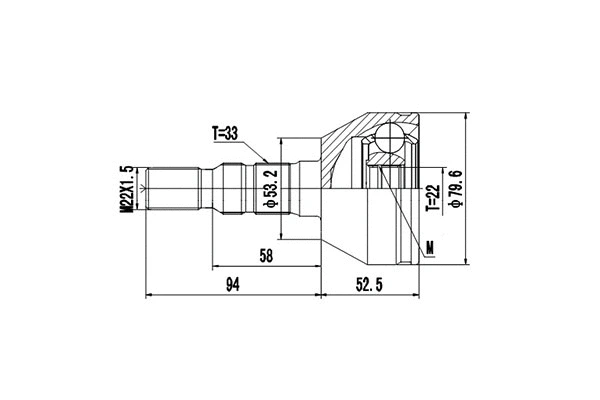 Jeu de joints, arbre de transmission DYNAMATRIX DCV844003