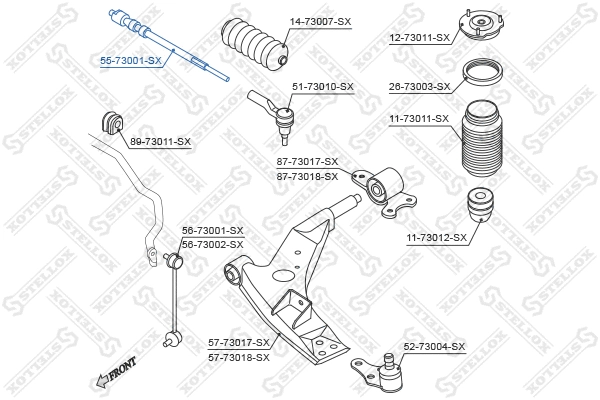 Rotule de direction intérieure, barre de connexion STELLOX 55-73001-SX