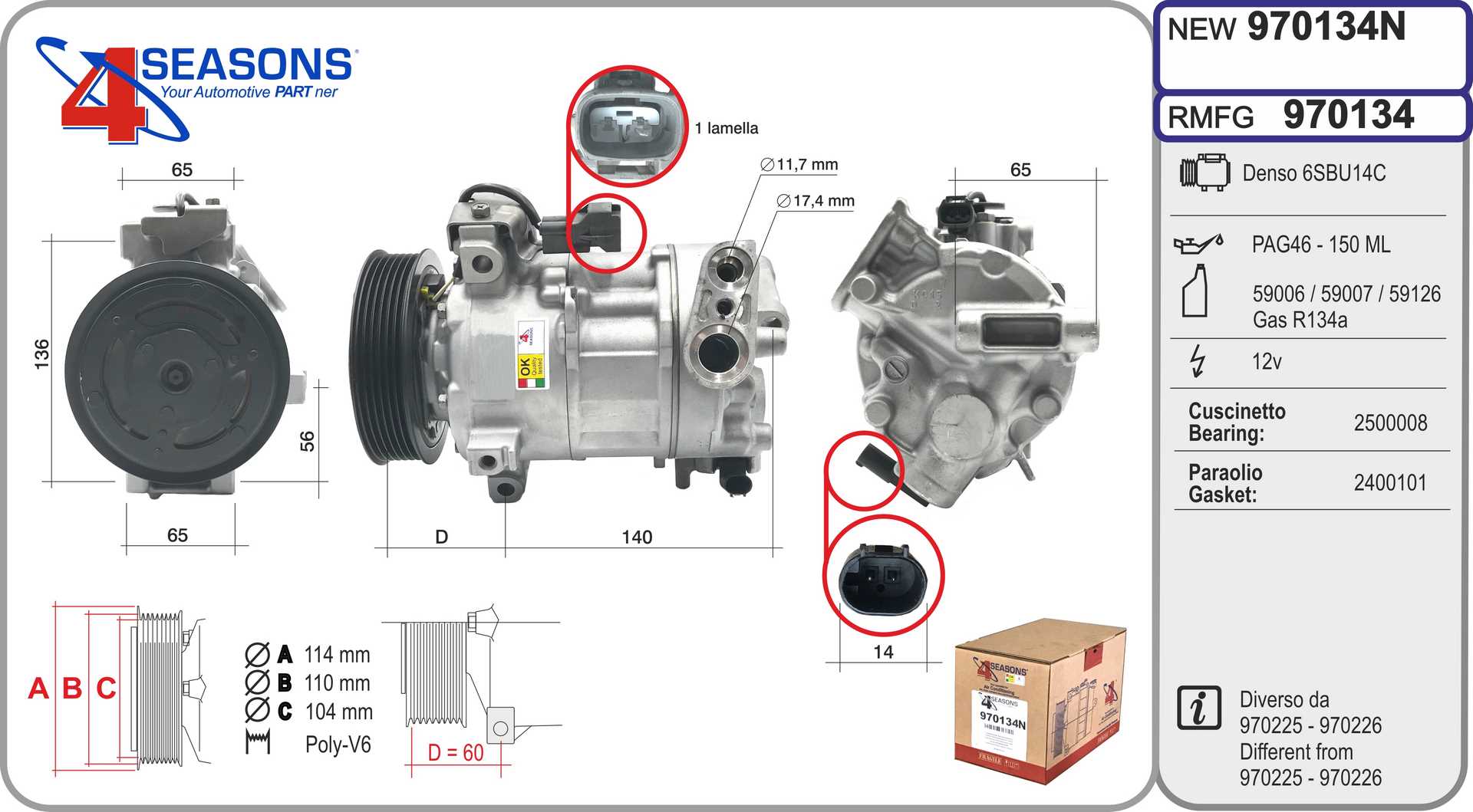 Compresseur, climatisation AHE 970134N