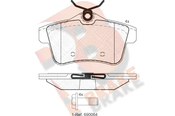 Kit de plaquettes de frein, frein à disque R BRAKE RB1928