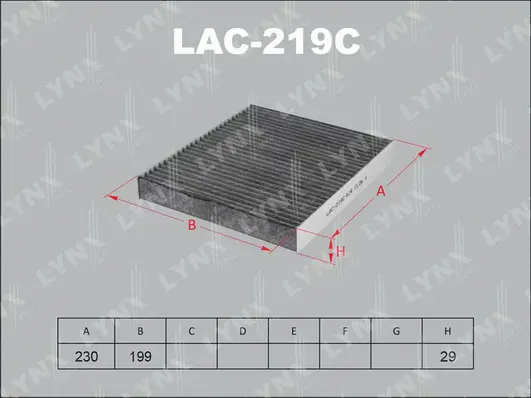Filtre, air de l'habitacle LYNXAUTO LAC-219C