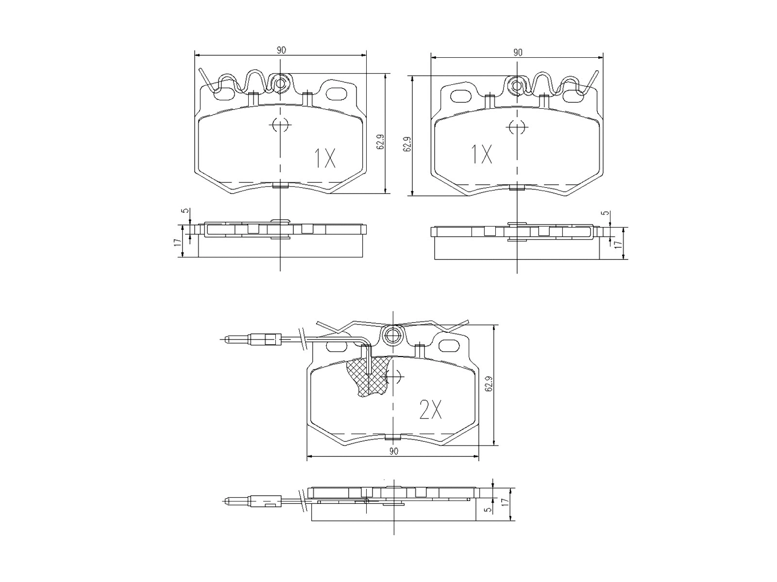 Kit de plaquettes de frein, frein à disque A.Z. Meisterteile AZMT-44-022-1353