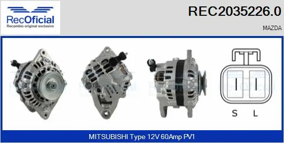 Alternateur RECOFICIAL REC2035226.0