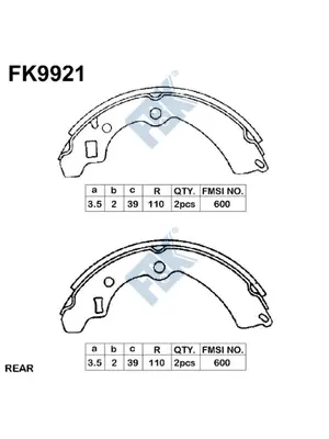Jeu de mâchoires de frein FBK FK9921
