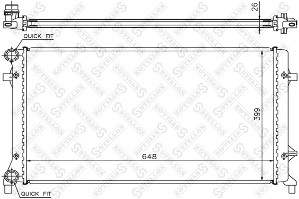 Radiateur, refroidissement du moteur STELLOX 10-25204-SX
