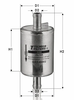 Filtre à carburant TECNECO FILTERS GAS46002