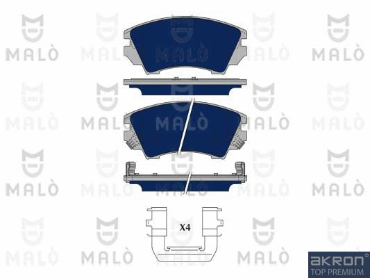 Kit de plaquettes de frein, frein à disque AKRON-MALÒ 1050201