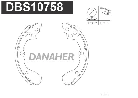 Jeu de mâchoires de frein DANAHER DBS10758