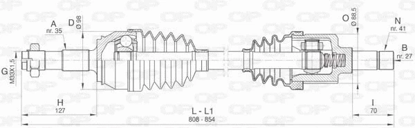 Arbre de transmission OPEN PARTS DRS6445.00