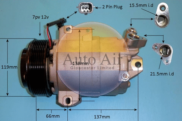 Compresseur, climatisation AUTO AIR GLOUCESTER 14-0250P