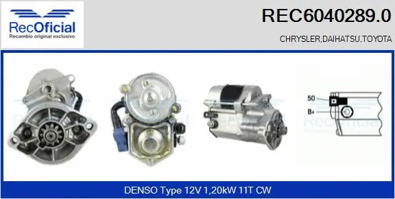 Démarreur RECOFICIAL REC6040289.0