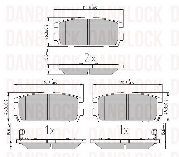 Kit de plaquettes de frein, frein à disque DANBLOCK DB 510571
