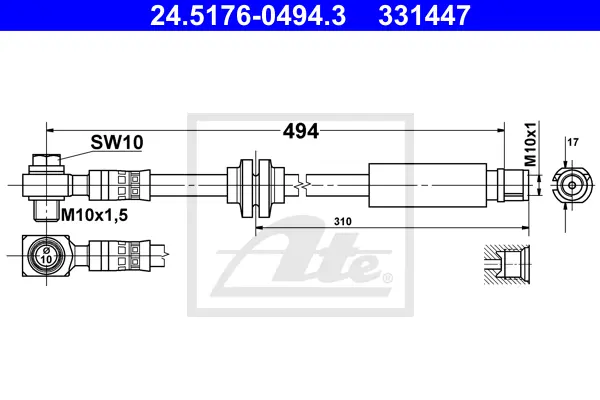 Flexible de frein ATE-APAC 24.5176-0494.3