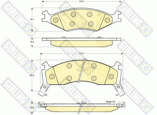 Kit de plaquettes de frein, frein à disque GIRLING 6131235