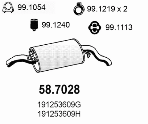 Silencieux arrière ASSO 58.7028