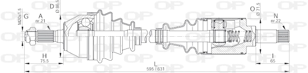 Arbre de transmission OPEN PARTS DRS6145.00
