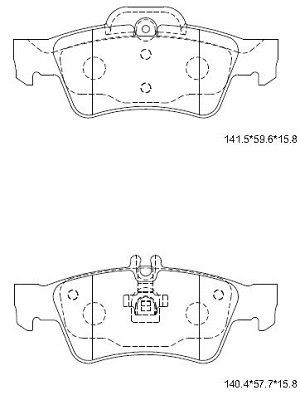 Kit de plaquettes de frein, frein à disque ASIMCO KD7741
