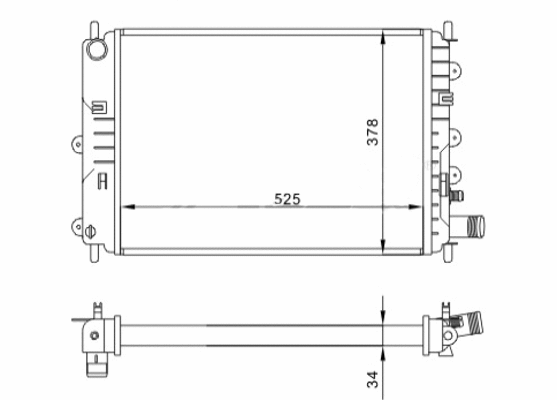 Radiateur, refroidissement du moteur HART 600 206