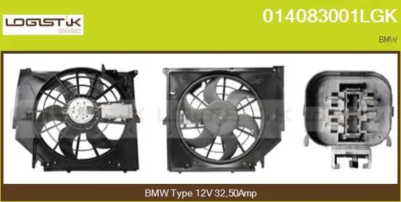 Moteur électrique, ventilateur pour radiateurs LGK 014083001LGK