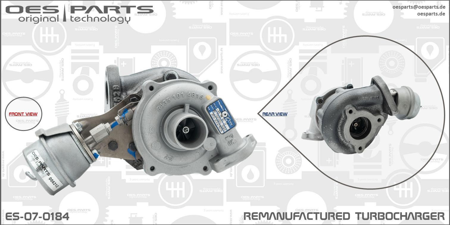 Turbocompresseur, suralimentation OES PARTS ES-07-0184