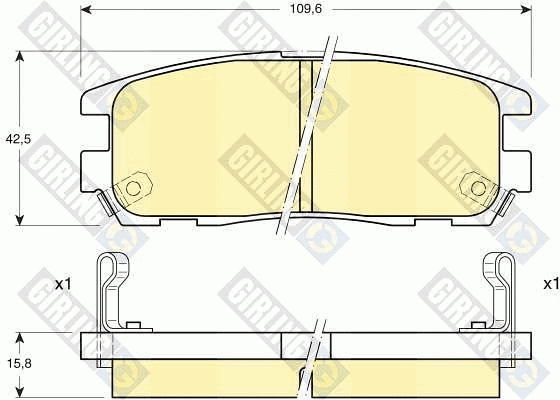 Kit de plaquettes de frein, frein à disque GIRLING 6111879