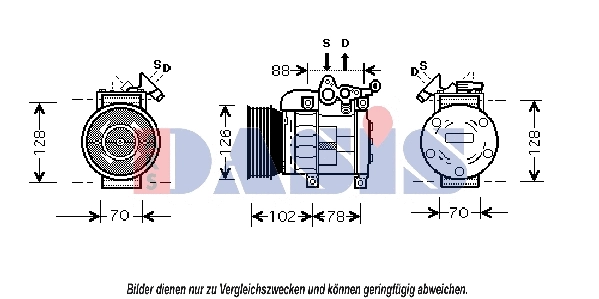 Compresseur, climatisation AKS DASIS 851364N