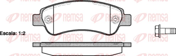 Kit de plaquettes de frein, frein à disque REMSA 1238.00