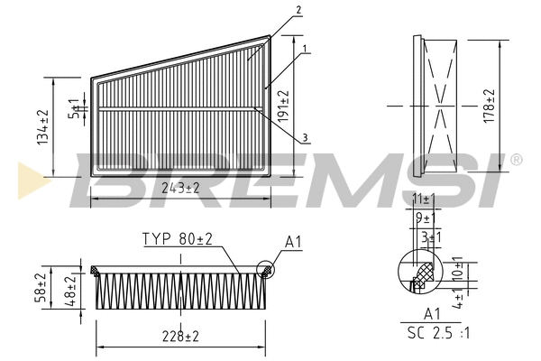 Filtre à air BREMSI FA0122